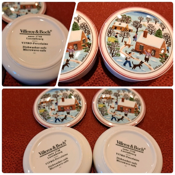 Set of 2 Villeroy & Boch Gérard Laplau Naif Christmas Trinket Jar, Jewelry dish - Picture 1 of 5